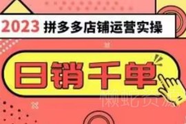 2023拼多多运营实操干货 10节爆款选品技巧助力日销1000+