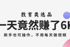 无需日更短视频的教育类选品项目 新手零经验也可操作