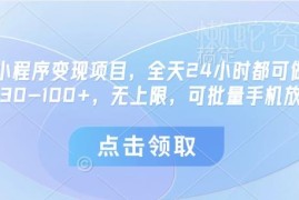 微信小程序变现项目操作详解 时间灵活可批量 单机日赚30-100+