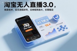 淘宝无人直播3.0实操玩法 低门槛无违规可矩阵运营收益稳定