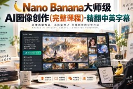 Nano Banana大师级AI图像创作完整课程 零基础可学无水印中英字幕