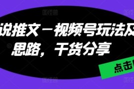 小说推文视频号运营玩法及思路 新手入门实操干货分享