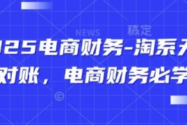 2025淘系天猫电商对账实操课程 电商财务岗位必学技能教程