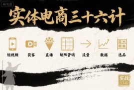 实体电商三十六计实操教程 短视频获客直播矩阵选品运营全攻略