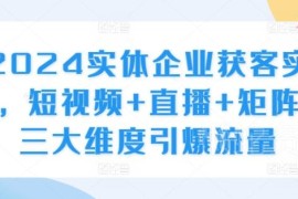 2024实体企业获客实操指南 短视频直播矩阵三大维度引流技巧