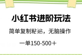 小红书无技术门槛进阶赚钱玩法 小白可操作单单收益150-500元