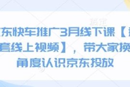 2025年3月京东快车推广线下课 附全套京东投放运营学习视频