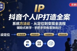 抖音个人IP落地实操系统课 覆盖定位破播放涨粉运营全流程