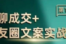 私聊成交朋友圈文案实战营 私域转化话术系统学习课程