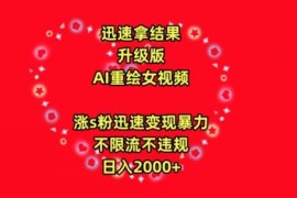 AI重绘美女视频最新玩法 男粉引流涨粉变现操作方法详解