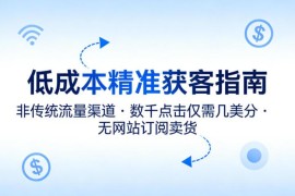 低成本精准获客指南 非传统流量渠道低投入获客订阅卖货方法