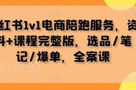 2024小红书电商陪跑全案课 含选品笔记爆单运营全套资料