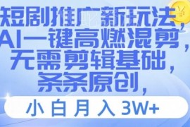 2024短剧推广AI高燃混剪教程 零剪辑基础新手可做原创变现