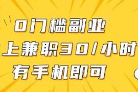 适合普通人的0门槛手机线上副业 时薪30操作灵活时间自由