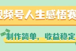 视频号人生感悟赛道运营攻略 制作简单收益稳定玩法拆解