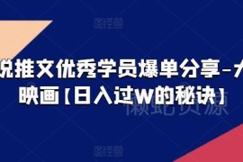 大宋映画小说推文优秀学员爆单经验 日入过万实操方法分享