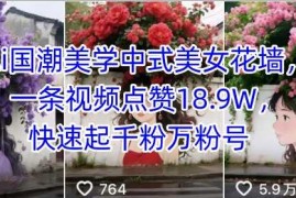 AI生成国潮中式美女花墙视频 高赞内容快速起千粉万粉号