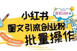 最新小红书批量图文引流技术拆解 手机操作日引100+创业粉教程