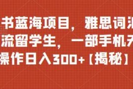 小红书蓝海项目实操：靠雅思词汇资料引流留学生 操作简单易变现