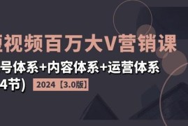 2024短视频百万大V3.0营销课 账号内容运营全体系24节教程