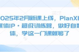 2025年PlanX自媒体IP超级训练营 从0到1运营变现全流程实操课