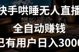 快手哄睡无人直播独家挂载技术玩法 附变现流程及配套素材