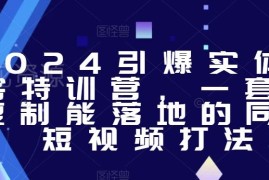 2024实体获客特训营 可复制落地同城短视频获客实操教程