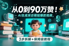 AI生成采访萌娃爆款视频教程 3步拆解从0到获90万赞玩法