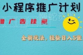 2025小程序广告挂机全新玩法 零基础易上手可获稳定收益