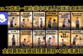 Coze工作流生成中年男性扎心高播放视频 无需拍摄剪辑保姆级教程
