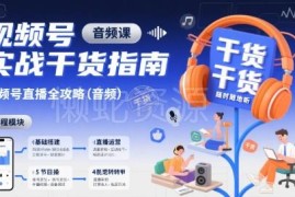 视频号直播运营全指南 零基础从入门到变现干货音频课程