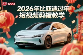 比亚迪春节车企短视频剪辑教学 剪映易上手新春剪片实操方案