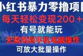 小红书零撸变现项目实操攻略 无需设备有号即可参与可批量放大