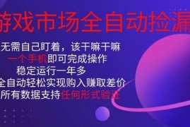CSGO游戏饰品全自动捡漏赚钱项目 单部手机操作新手可当日见效