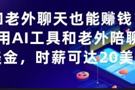 零门槛副业赚钱方法：利用AI工具陪老外聊天时薪可达20美金