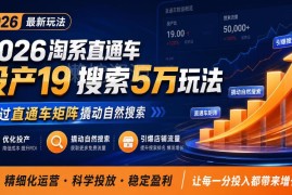 2026淘系直通车矩阵玩法实操 撬动自然搜索优化店铺推广投产