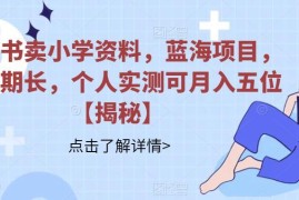 小红书售卖小学虚拟教辅资料实操攻略 低门槛可长期运营的盈利项目