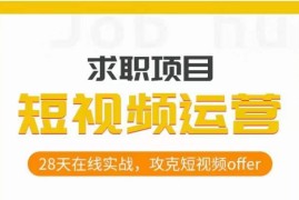28天短视频运营在线实战项目 涵盖实操与求职指导帮你拿下offer