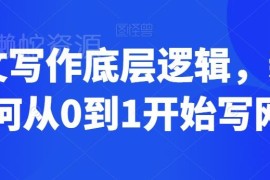 网文写作底层逻辑详解 新手从零到一入门创作实用指南