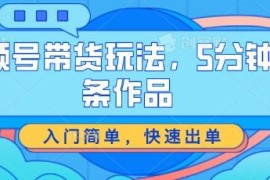 视频号低门槛带货玩法分享 5分钟做一条作品易上手好出单