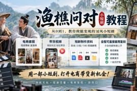 渔樵问对小短剧制作全教程 含带货素材可直接套用复刻