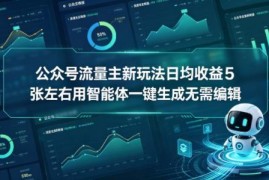 公众号流量主低门槛新玩法 智能体一键生成内容无需手动编辑