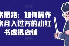 独家实操攻略：小红书虚拟店铺从0到1运营实现月入过万