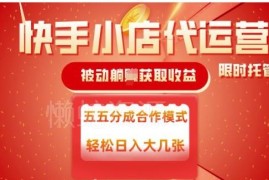 快手小店代运营合作玩法揭秘 零门槛无需操作收益五五分成