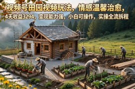 视频号田园治愈风视频玩法全拆解 小白可操作变现能力强