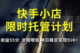 快手小店托管代运营项目解析 五五分成无需亲自运营可稳定变现