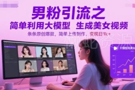 男粉引流实操方法 用AI大模型生成原创美女视频涨粉变现