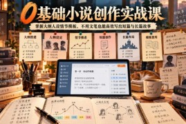 0基础小说创作实战课 无需文笔也能掌握长短篇写作技巧