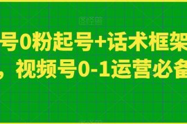 视频号0-1运营系统课程 0粉起号直播话术框架实操指南