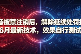 2024年6月最新抖音账号被禁注销后解除延续处罚技术参考